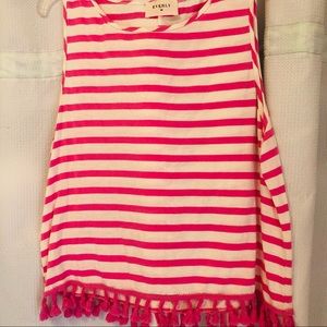 Everly Stripe Top with Fringe Size Medium